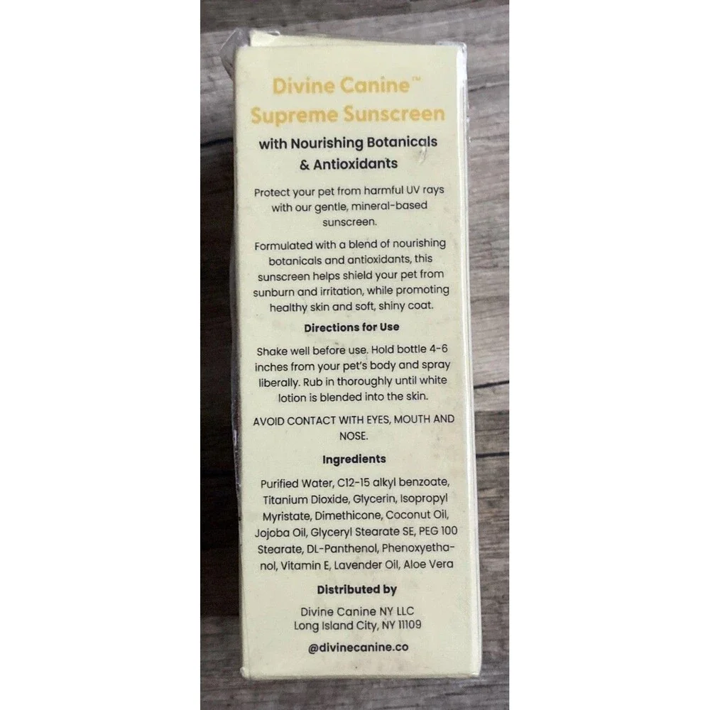 Devine Canine Supreme Sunscreen Spray SPF 30 Antioxidants 2 Fl Oz Daily Protect